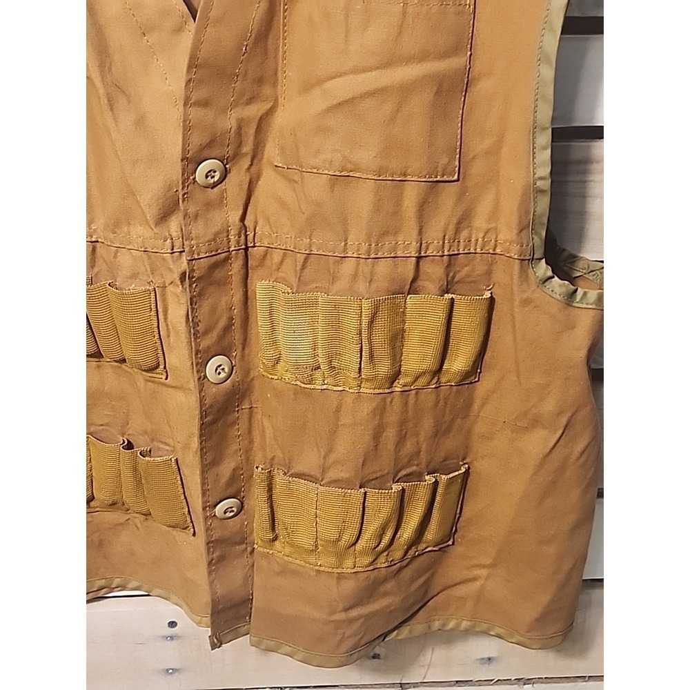 Vtg Saf-T-Bak Hunting Small Game Vest Canvas Game Pouch Men's M Vintage USA - Picture 3 of 10